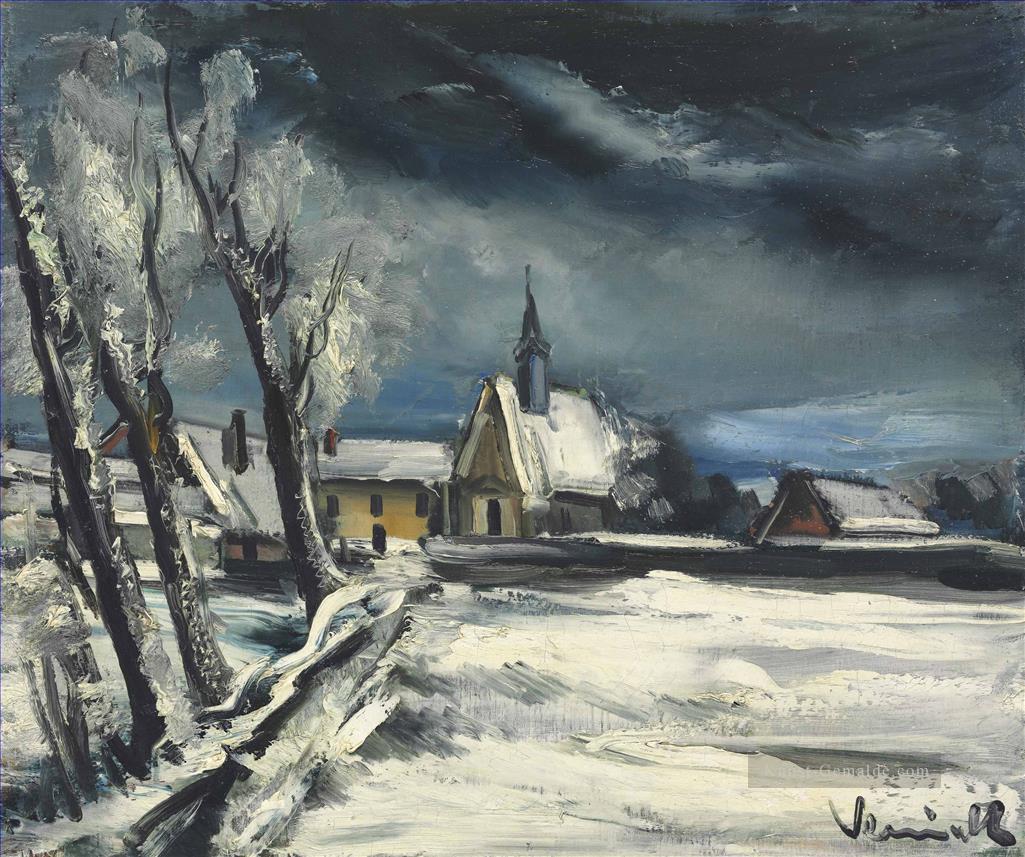 Kirche im Schnee Maurice de Vlaminck Landschaft Ölgemälde